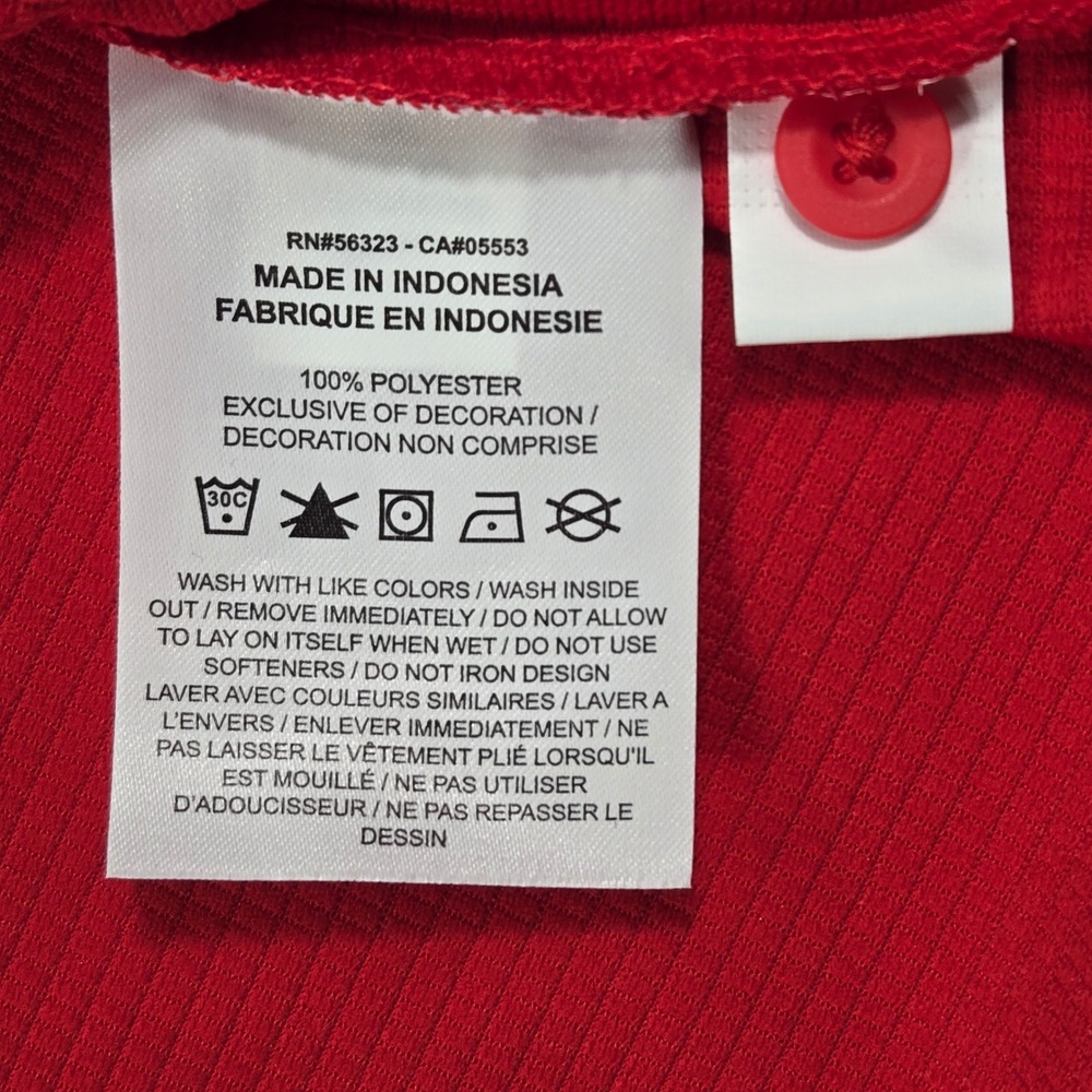 Nike Dri-FIT Red Football Polo Shirt Men's 2XL Embroidered H‎ Logo Athletic - Picture 8 of 11